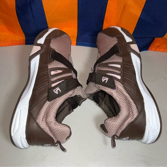 LA GEAR Women's mesh running shoes size 7.5 low top Brown Hook Loop sneakers - Picture 9 of 9
